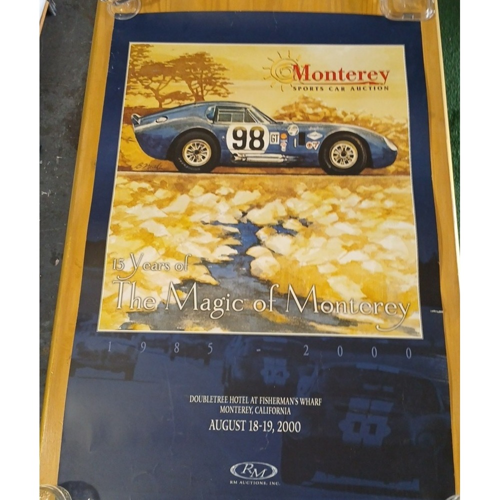 HSR 2000 RM Monterey Auction Poster Shelby Cobra Daytona Bill Neale Art 25 Years